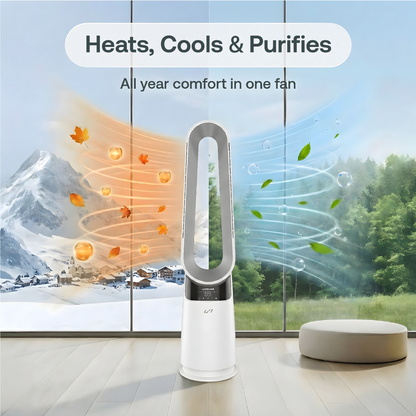 3 in 1 Bladeless Fan Heater Air Purifier (White)