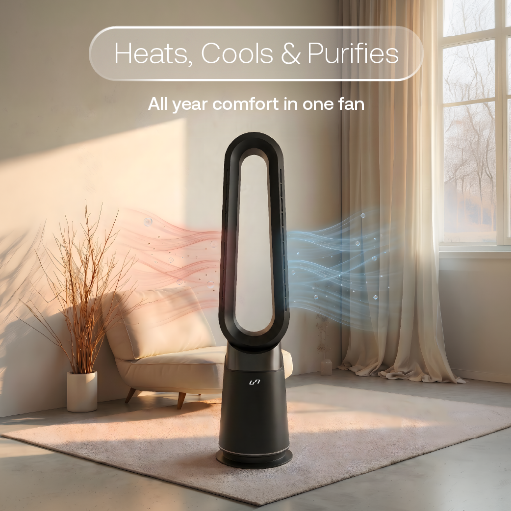 3 in 1 Bladeless Fan Heater Air Purifier (Black)