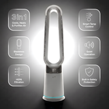 3 in 1 Bladeless Fan Heater Air Purifier (White)