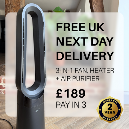 3 in 1 Bladeless Fan Heater Air Purifier (Black)