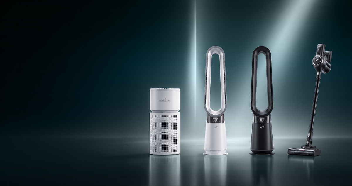 Luxen Air purifier in a calm living room