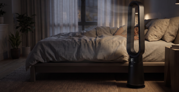 Luxen air system in a calm bedroom