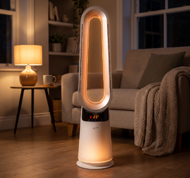 Luxen Air system heating a calm living room